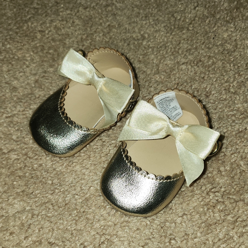 Janie and Jack Gold Mary Jane Shoes